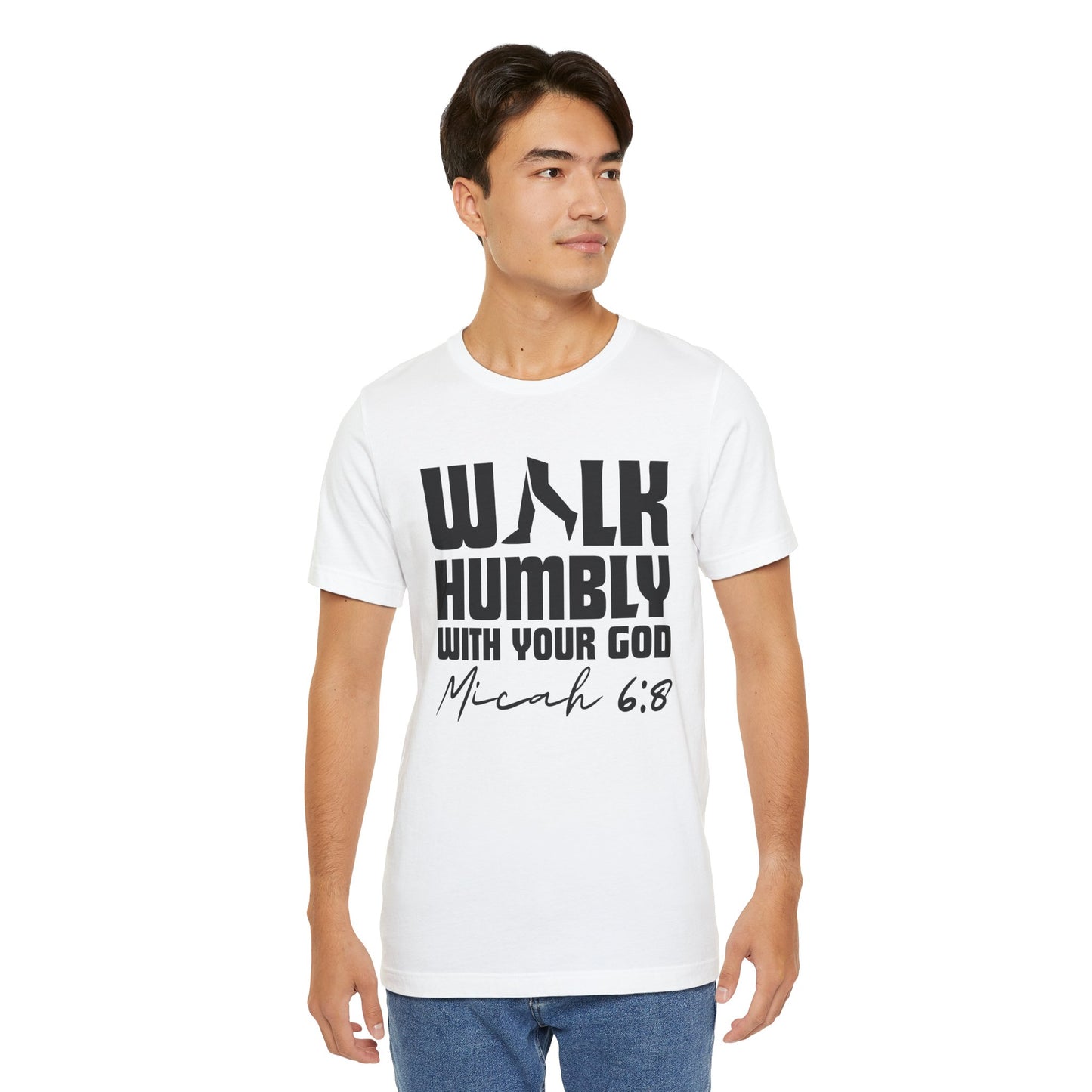 Walk Humbly With Your God Christian T-Shirt – Micah 6:8 | Bella + Canvas Faith Tee