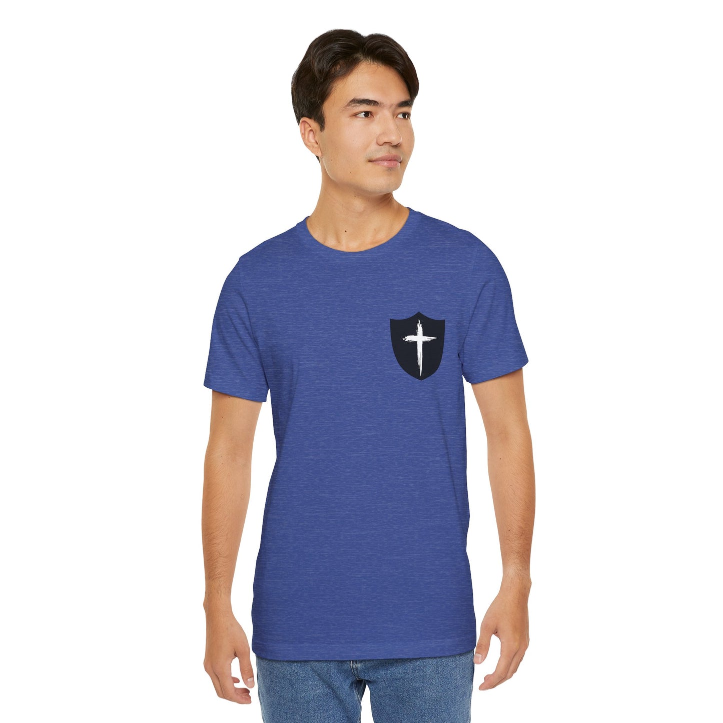 Cross in Shield Christian T-Shirt — Faith Graphic Tee