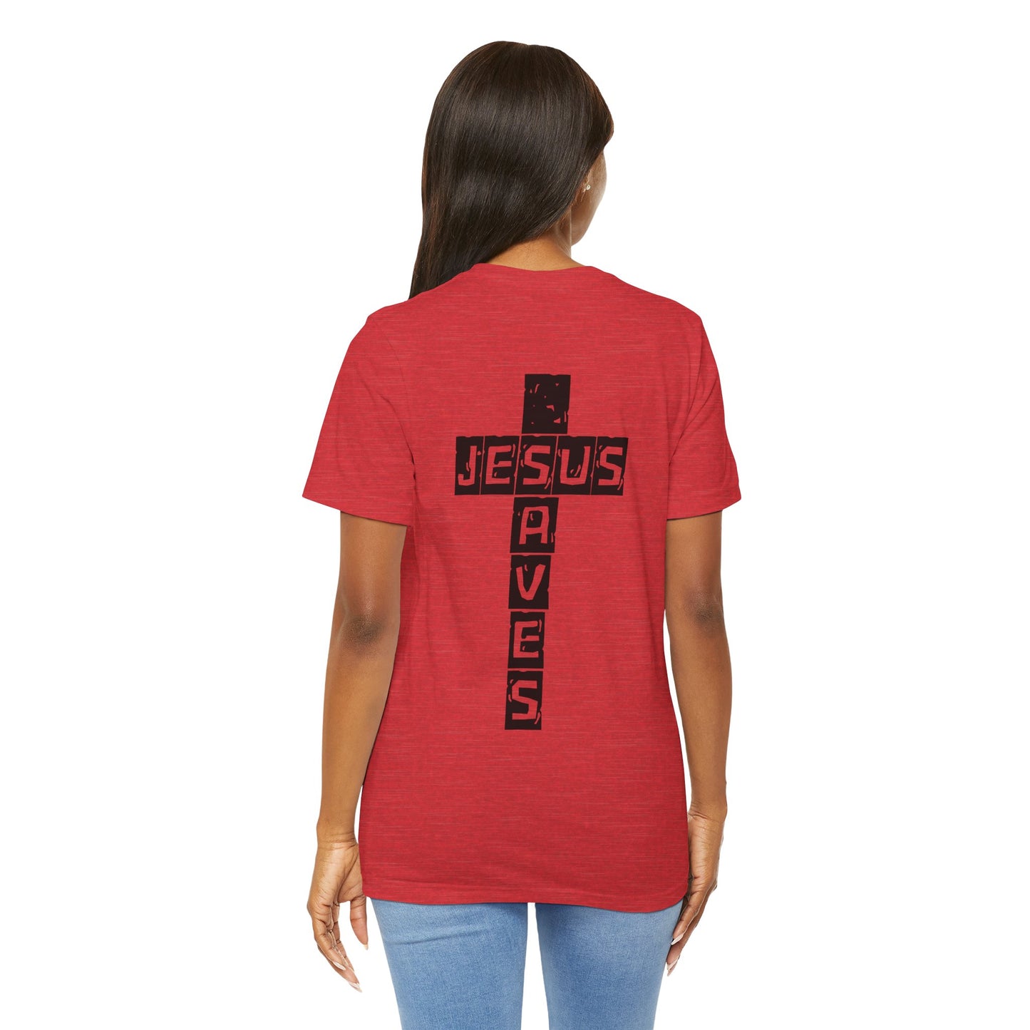 Jesus Saves Cross Christian T-Shirt – Faith Typography Design