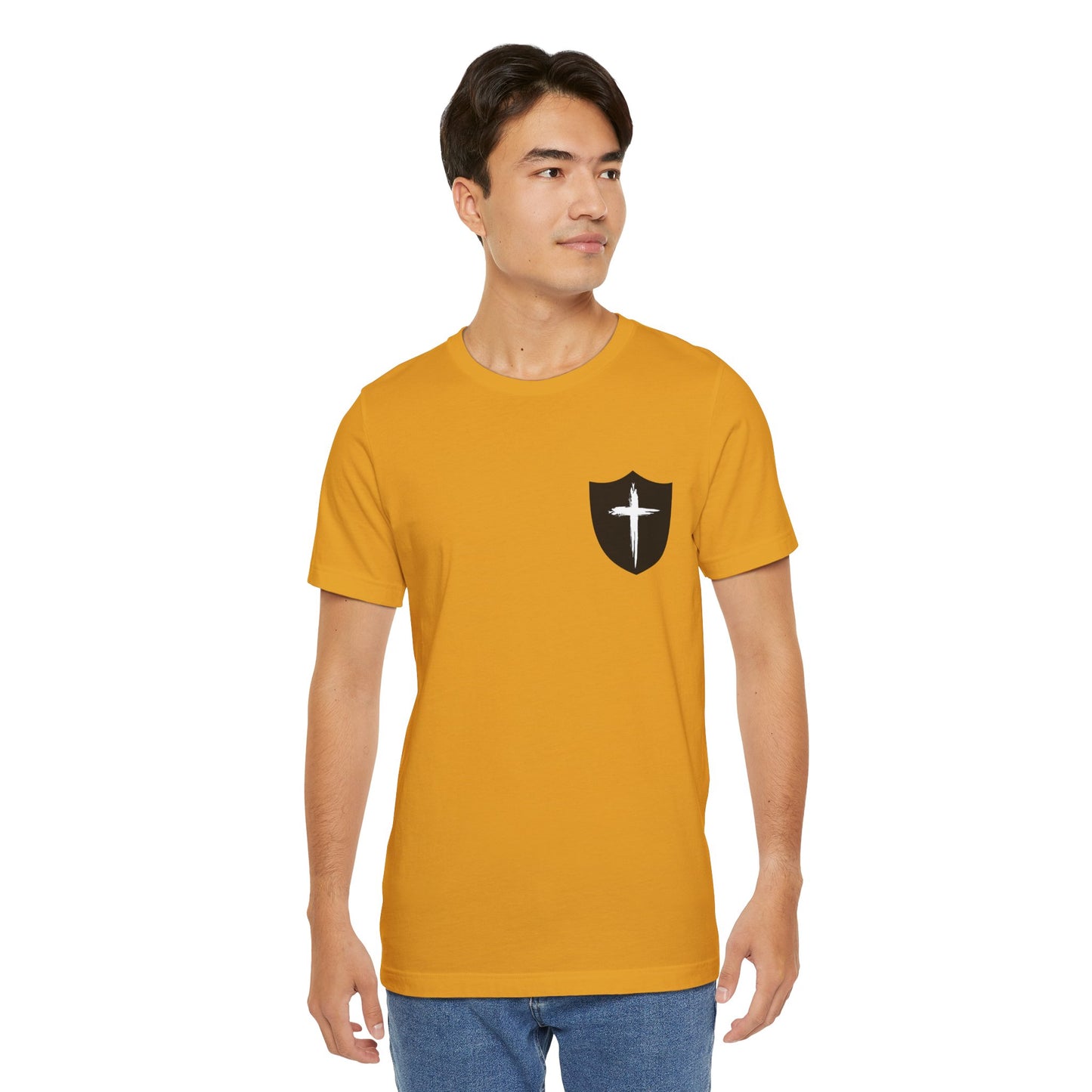 Cross in Shield Christian T-Shirt — Faith Graphic Tee