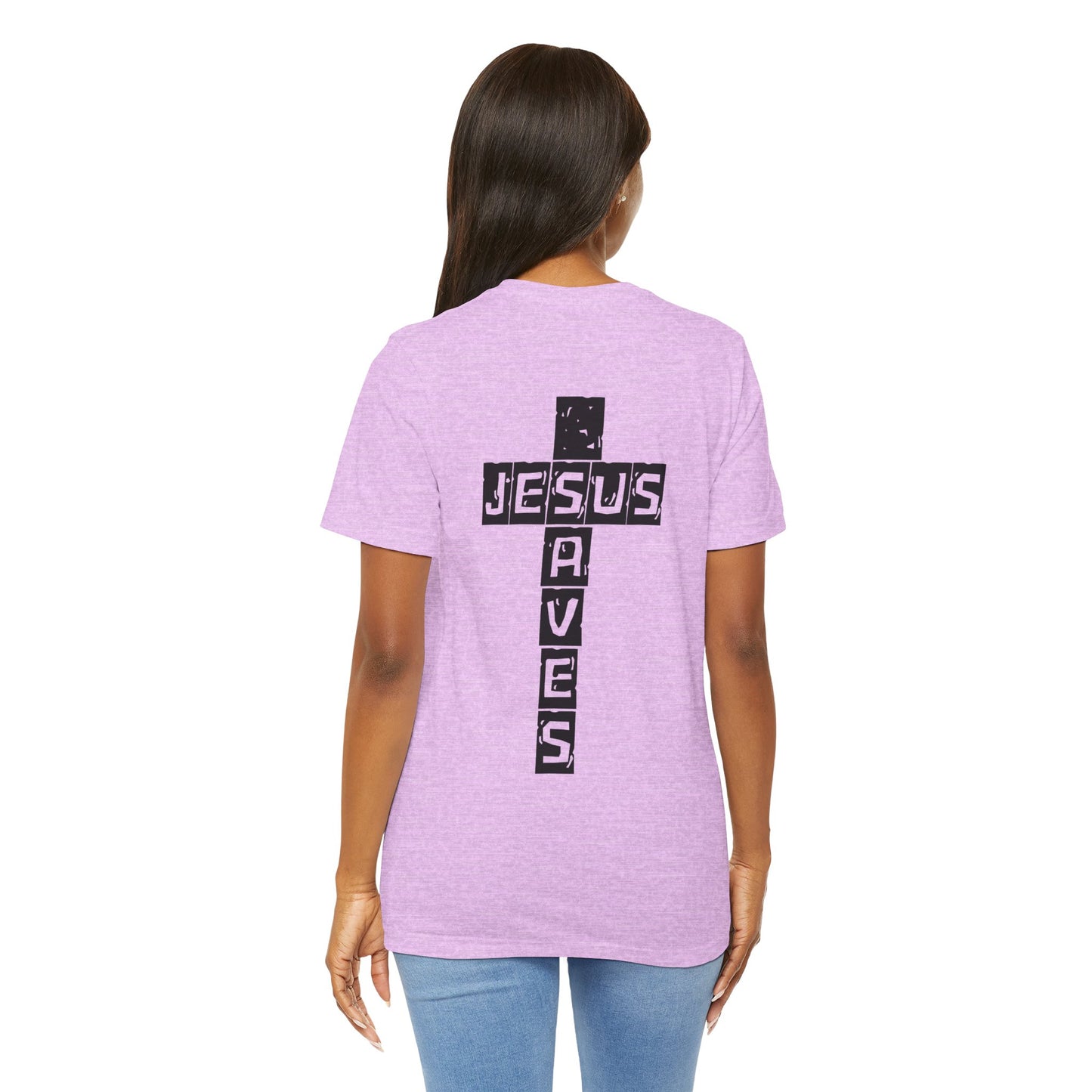 Jesus Saves Cross Christian T-Shirt – Faith Typography Design
