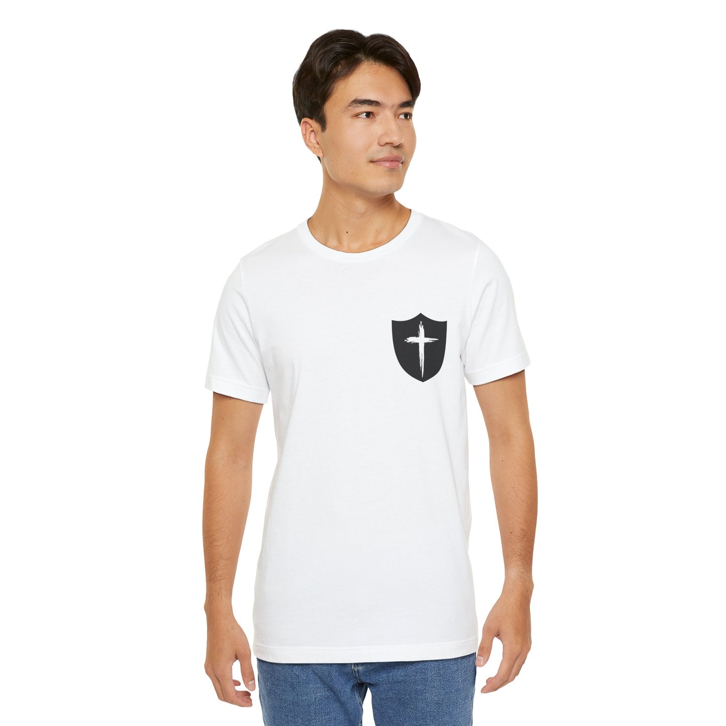 Cross in Shield Christian T-Shirt — Faith Graphic Tee