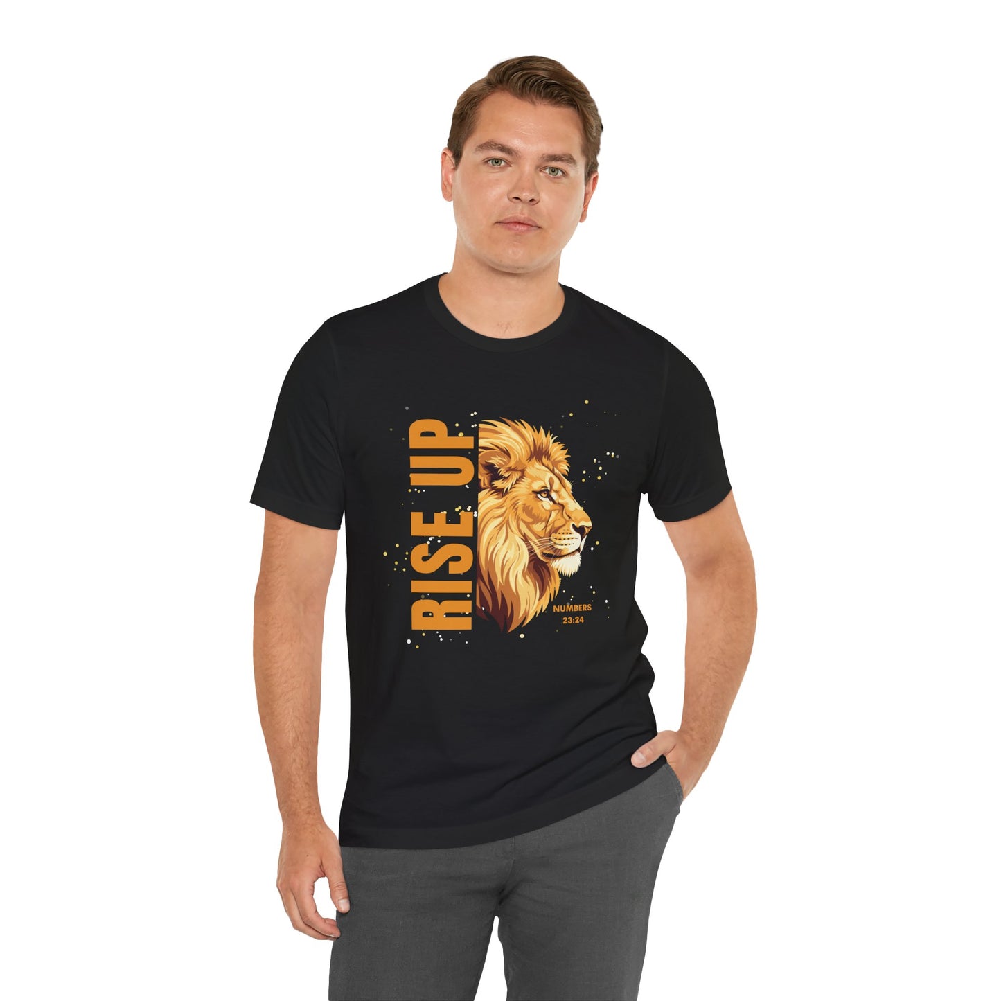Rise Up Christian T-Shirt – Numbers 23:24 Scripture Tee | Bella + Canvas Unisex Shirt