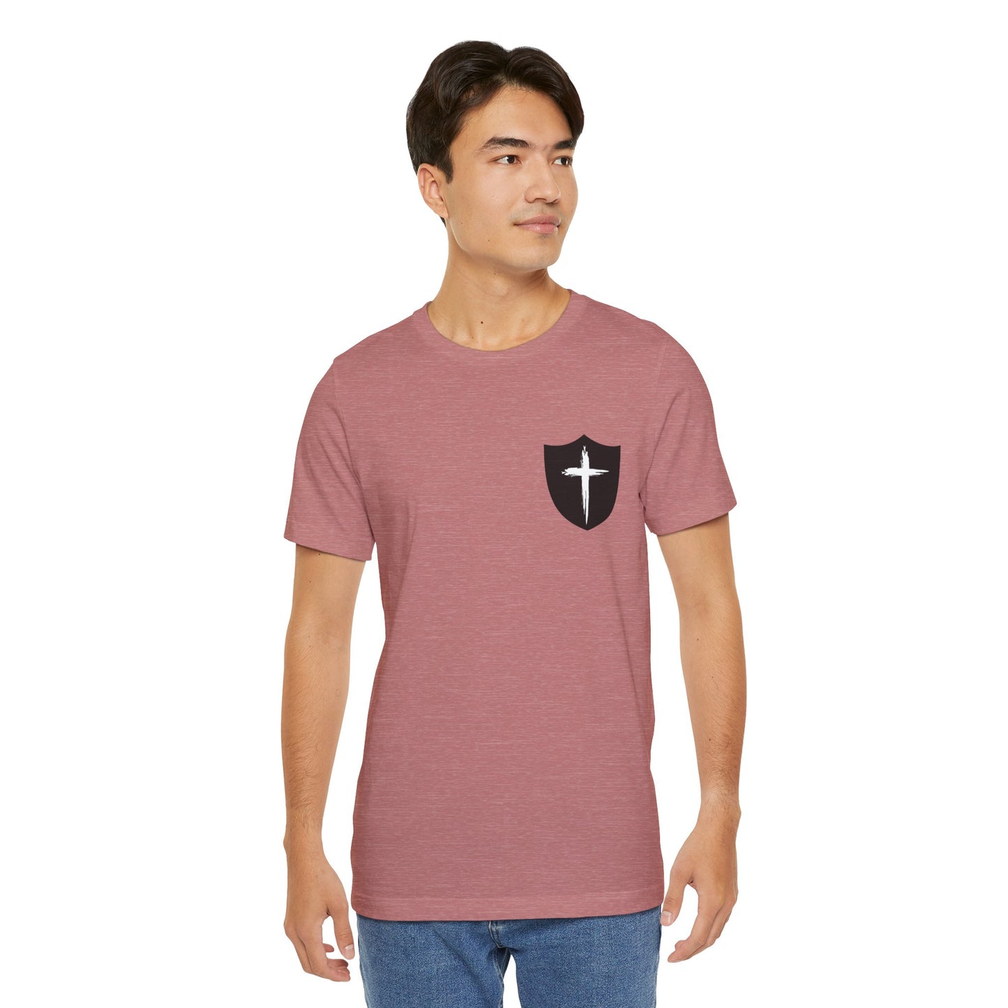 Cross in Shield Christian T-Shirt — Faith Graphic Tee