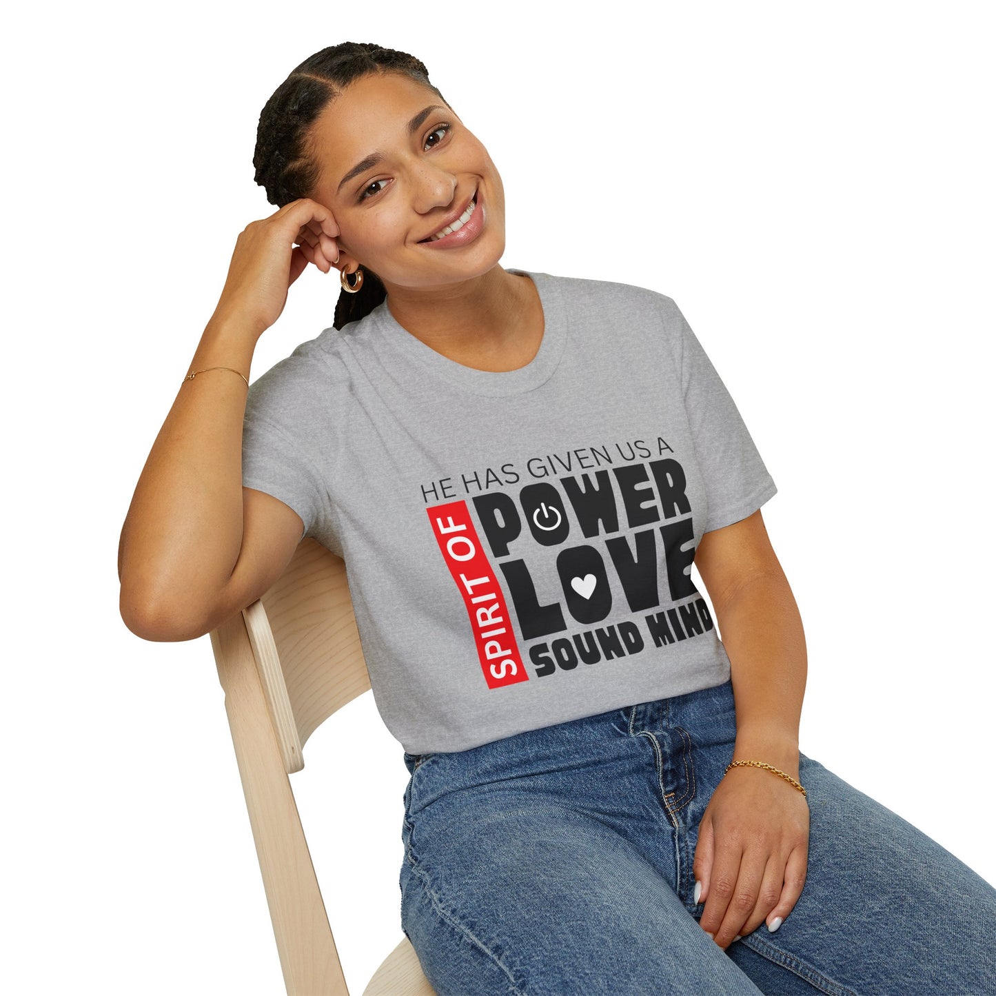 Spirit of Power Love Sound Mind Christian T-Shirt – Faith-Based Inspirational Tee