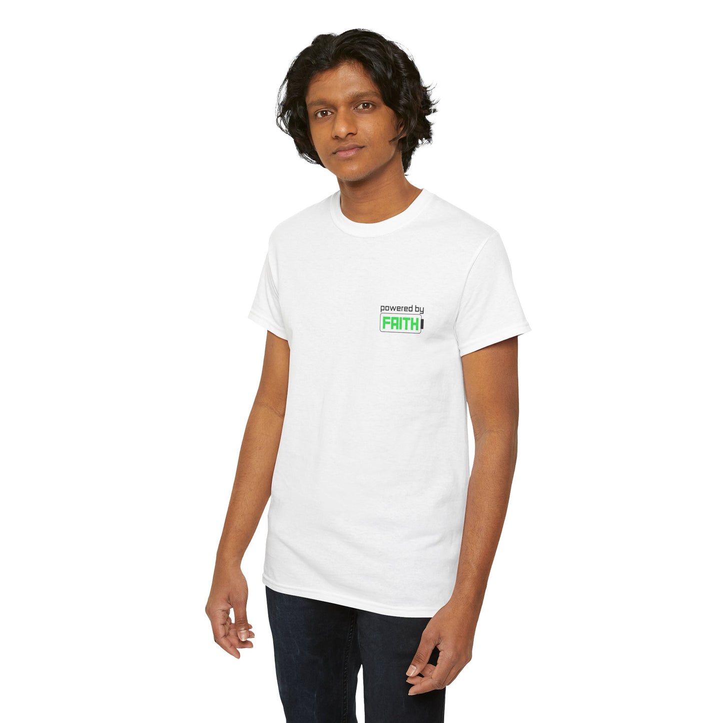 Powered by Faith Christian T-Shirt – Inspirational Faith-Driven Graphic Tee