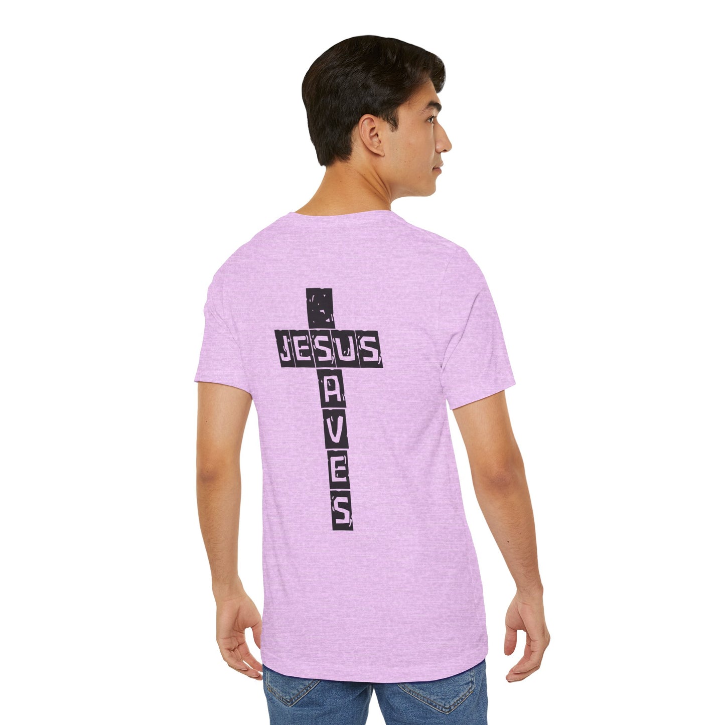 Jesus Saves Cross Christian T-Shirt – Faith Typography Design