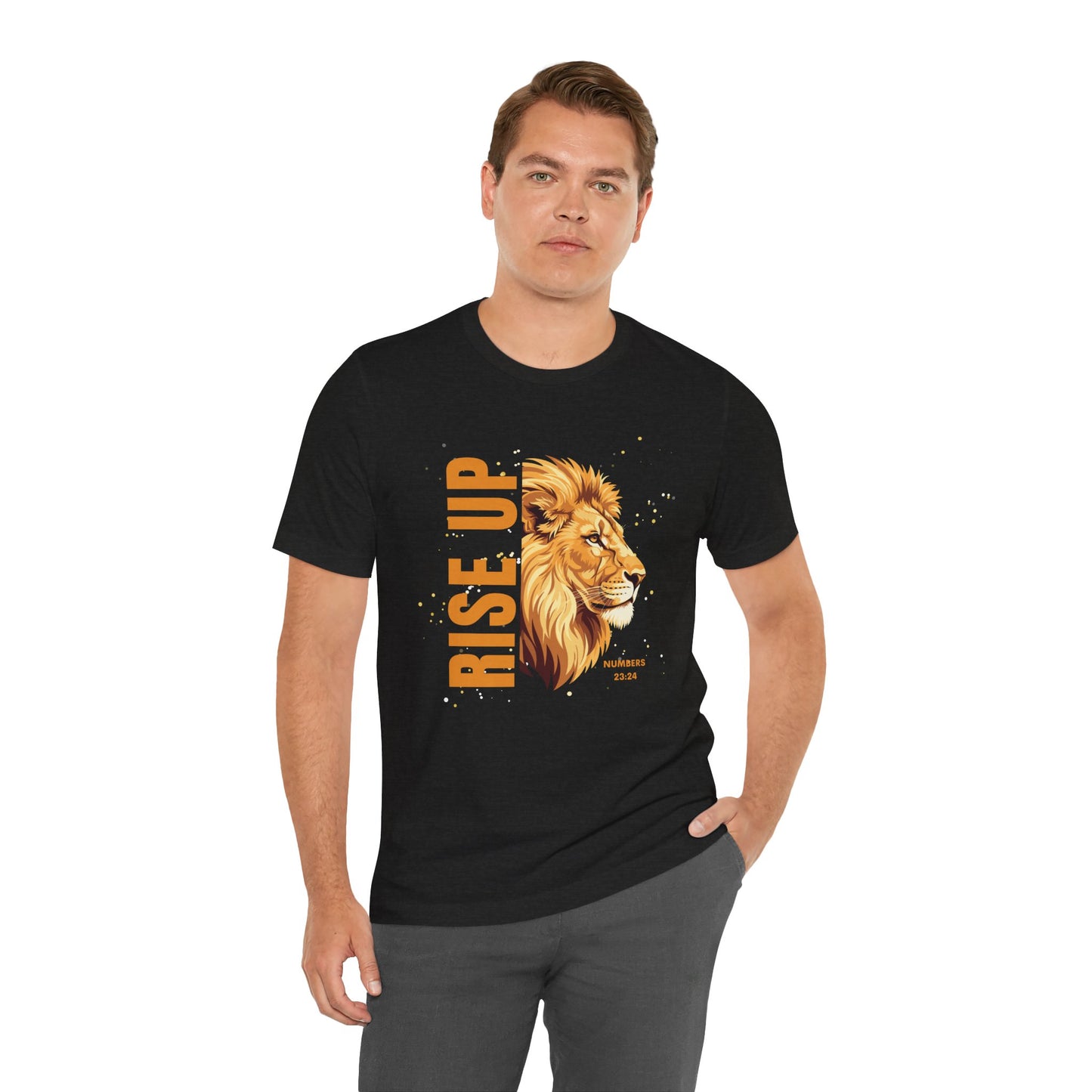 Rise Up Christian T-Shirt – Numbers 23:24 Scripture Tee | Bella + Canvas Unisex Shirt