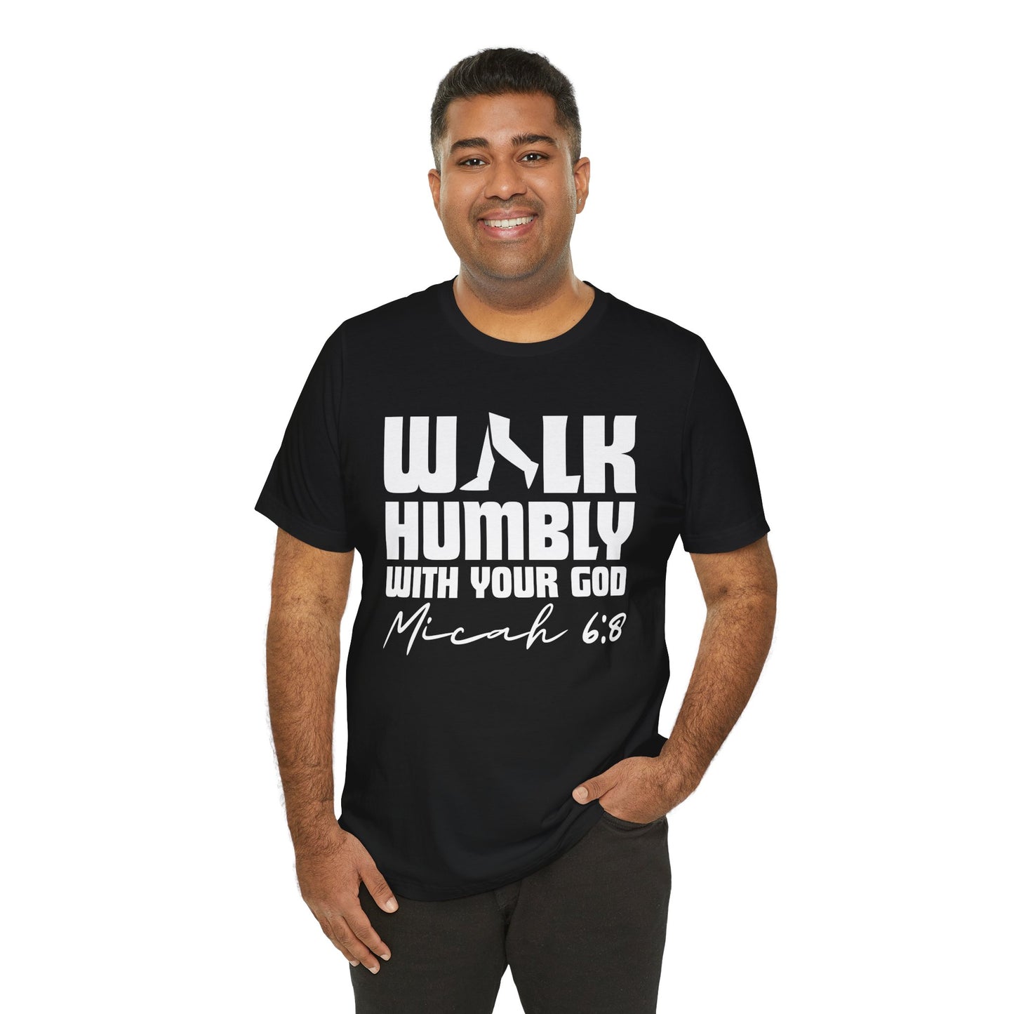 Walk Humbly With Your God Christian T-Shirt – Micah 6:8 | Bella + Canvas Faith Tee
