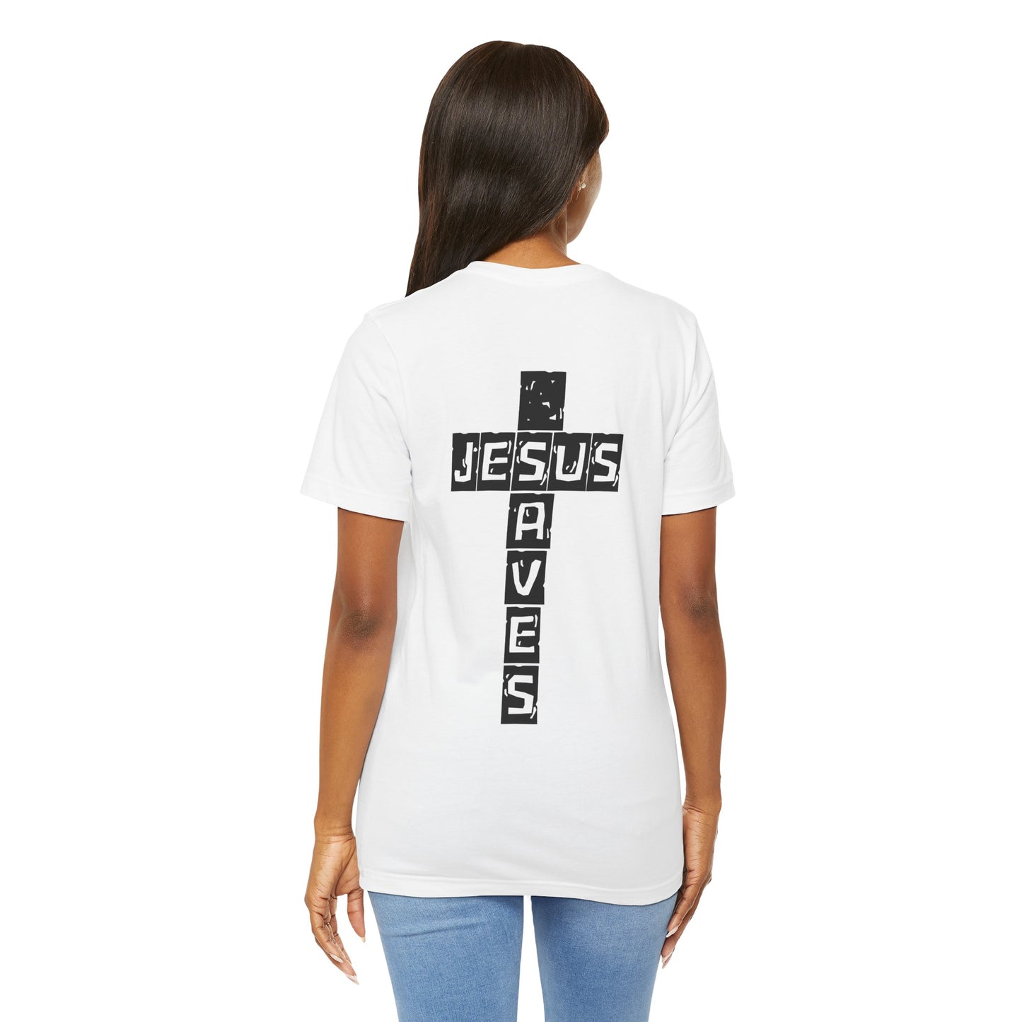 Jesus Saves Cross Christian T-Shirt – Faith Typography Design