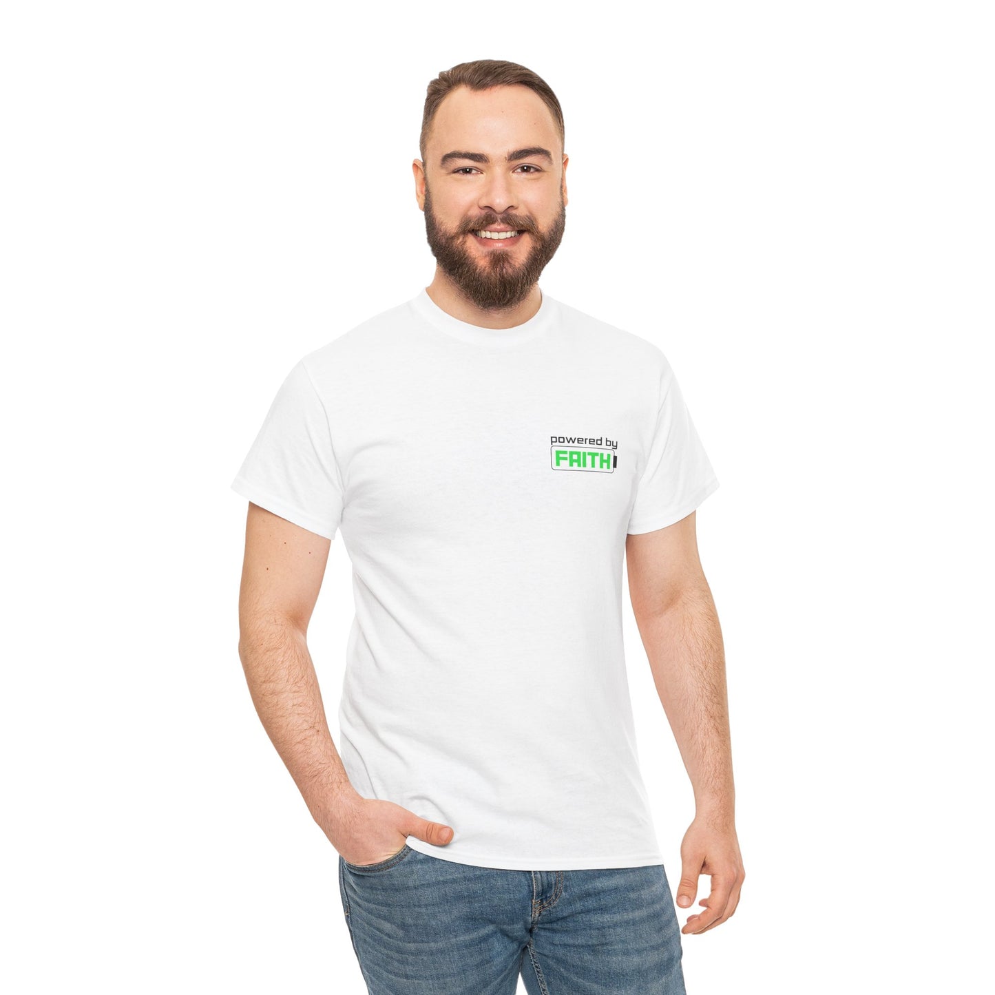 Powered by Faith Christian T-Shirt – Inspirational Faith-Driven Graphic Tee