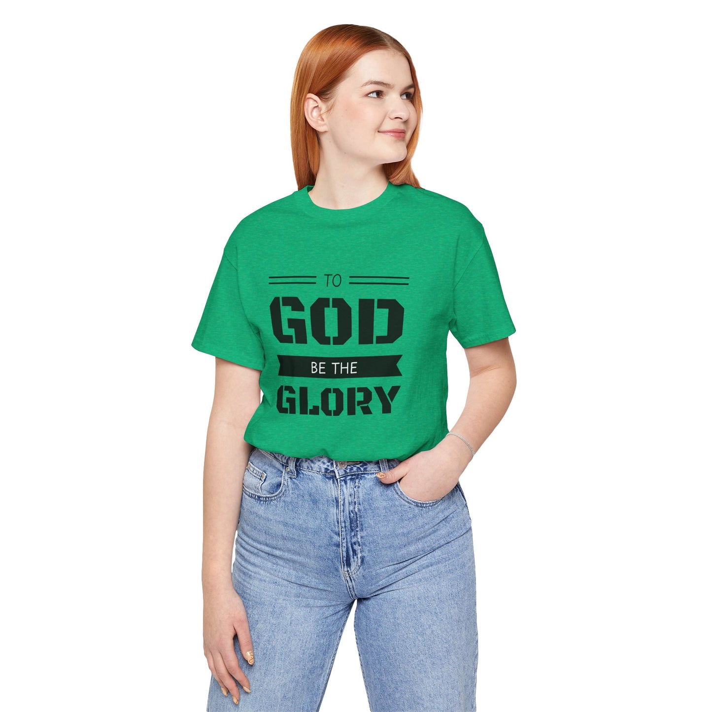 To God Be the Glory Christian Typography T-Shirt | Bella + Canvas Faith Tee